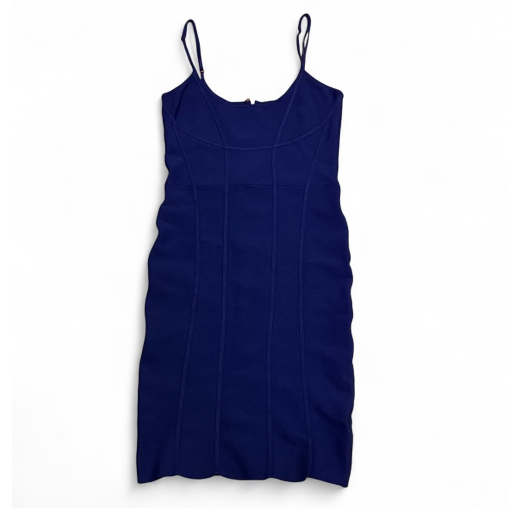 BCBGMaxAzria - Navy Blue Spaghetti Strap Bodycon Mini Dress (Size M)